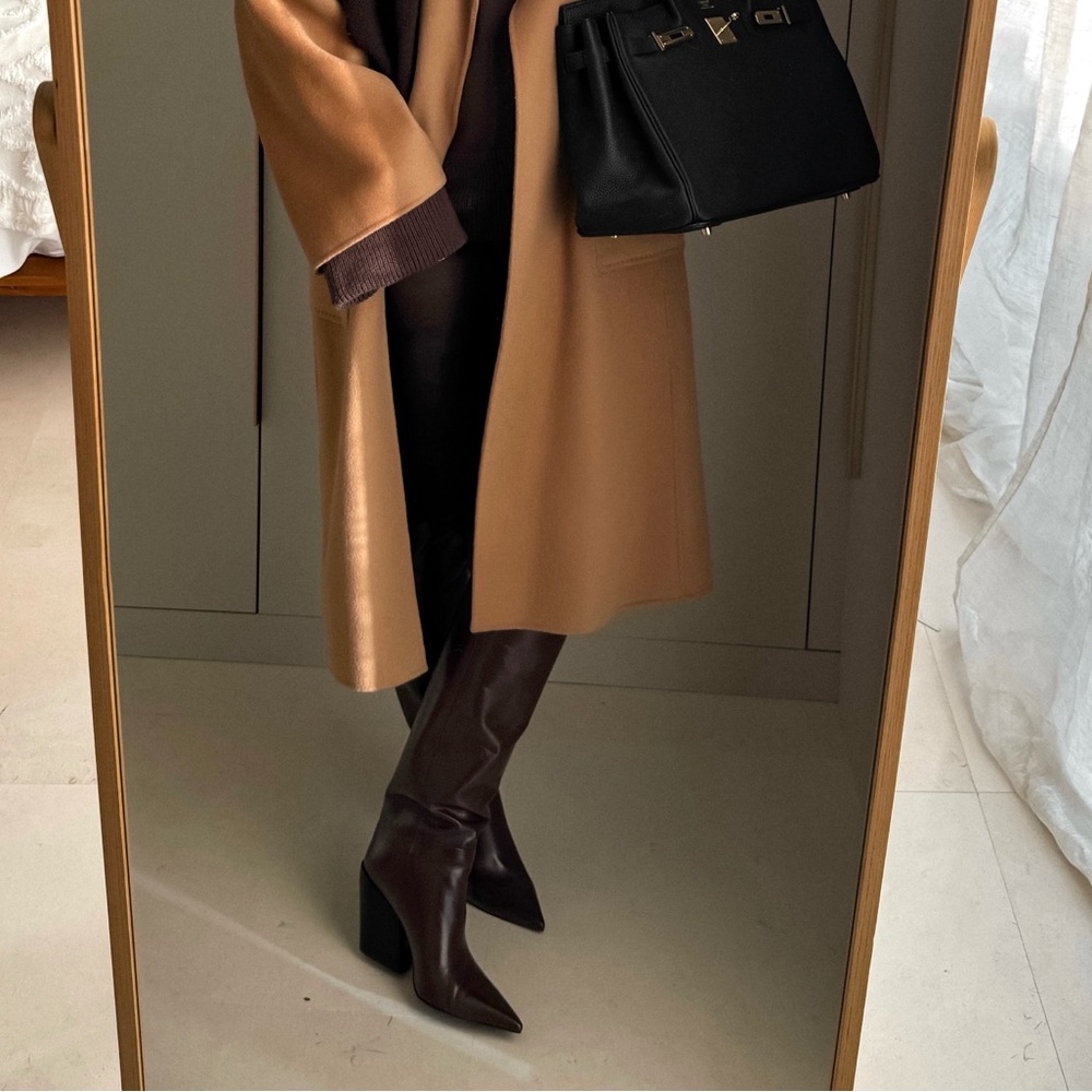 Rebecca Minkoff Dark Brown Heeled Boots, Size 8 - Picture 4 of 5